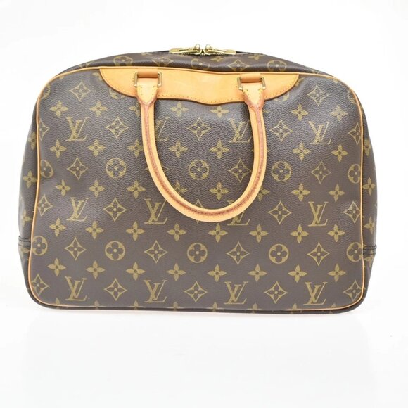 LOUIS VUITTON LV Logo Deauville Hand Bag Monogram Leather Brown 558-082225 - Picture 2 of 16